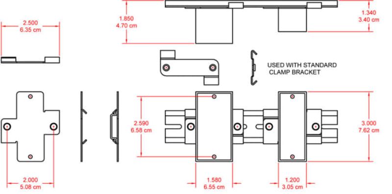 RDL adapter DIN-skinne for 1x TX moduler
