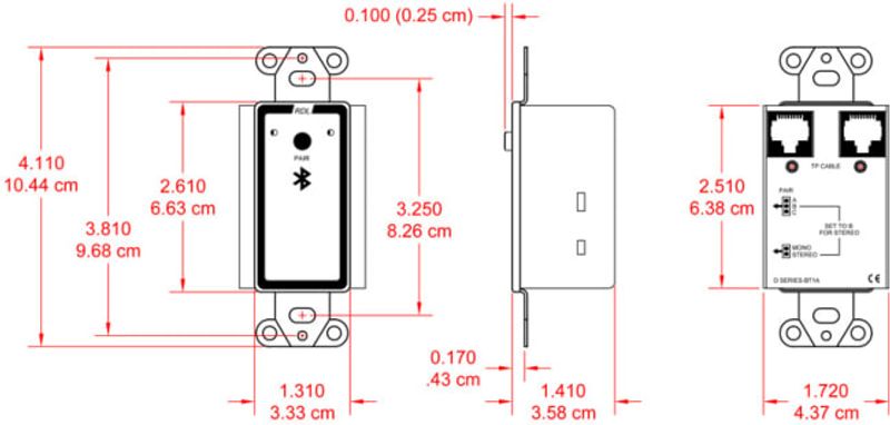 Veggmontert bluetooth audio Format-A interface, hvit