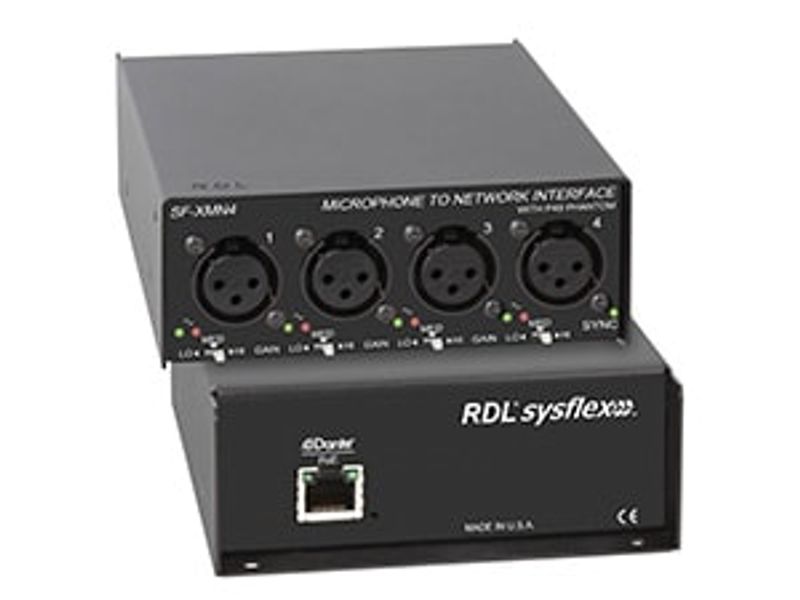 RDL Dante 4xXLR Inn Mik/Linje POE