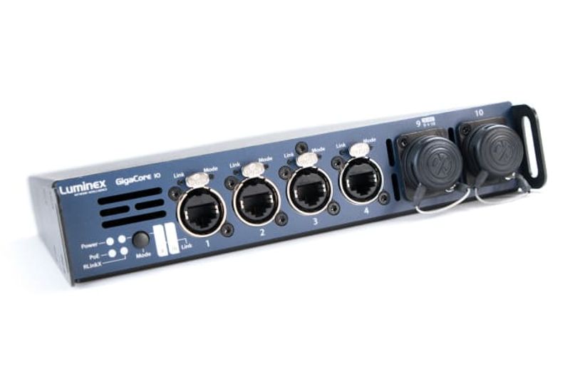 GigaCore10 switch, 8x1G ethercon+2xOpticalC DUO MM, AVB, PoE