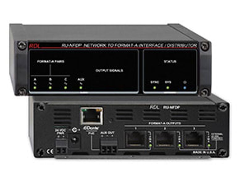 RDL Dante Format A 3 Kanaler + lokal Aux Ut POE