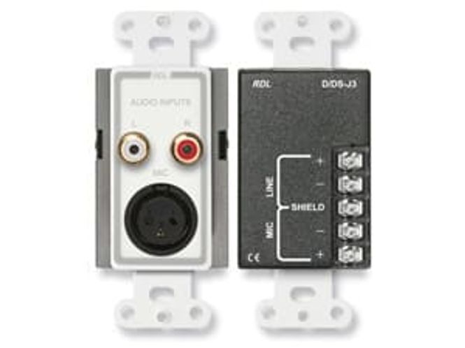 Hovedbilde RDL Termineringsplate 1x XLRF 2x RCA trafobal. for US-veggboks