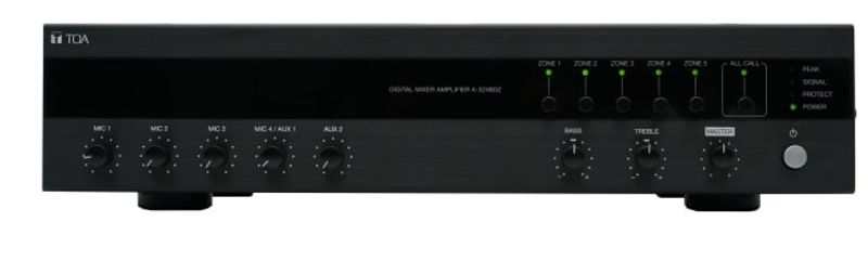 Digital mikseforsterker 240W,6in,4mic,Jack/RJ-45,100V/4ohm