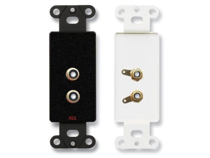 Termineringsplate 2 x phono for USboks, sort