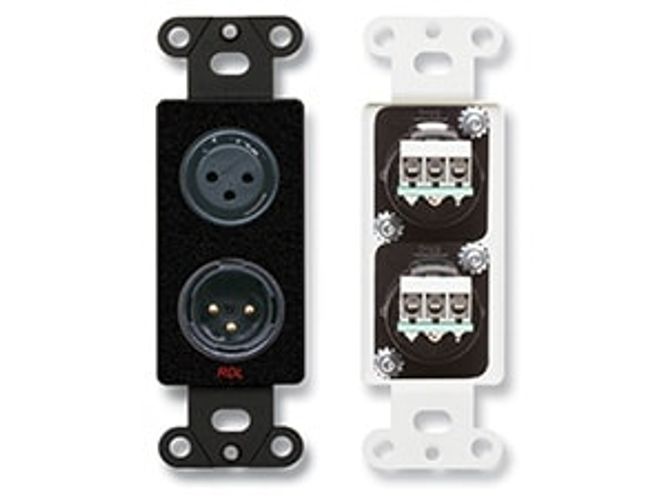 Hovedbilde RDL XLR 3-pin Female & 3-pin Male on D Plate-Solder type-Black