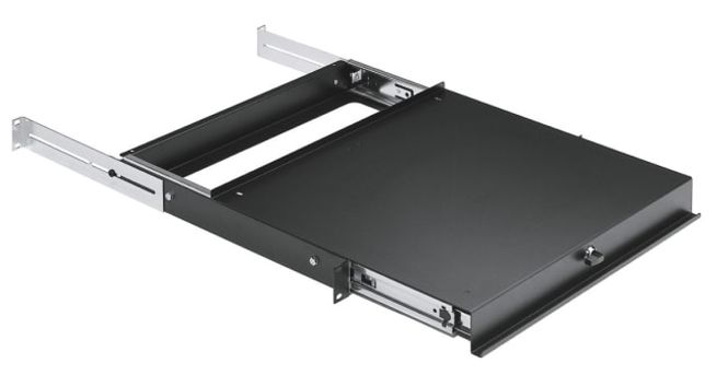 Hovedbilde Utrekkbar hylle, 410mm dyp, sort, for mixere eller tastatur
