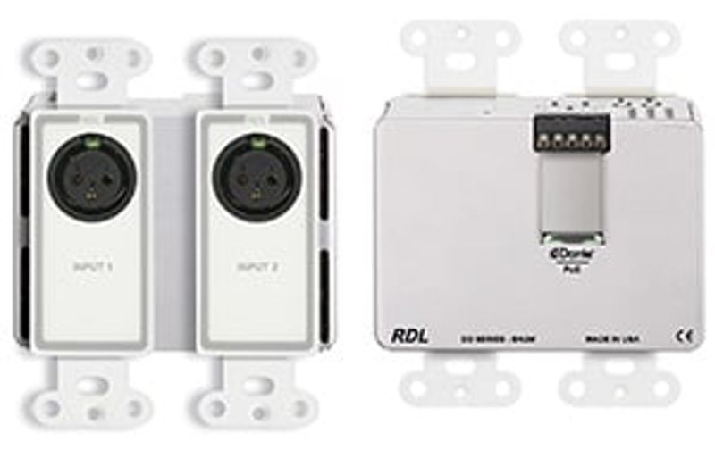RDL Dante Veggpanel 2xXLR Inn/2x Linje Ut Bak POE