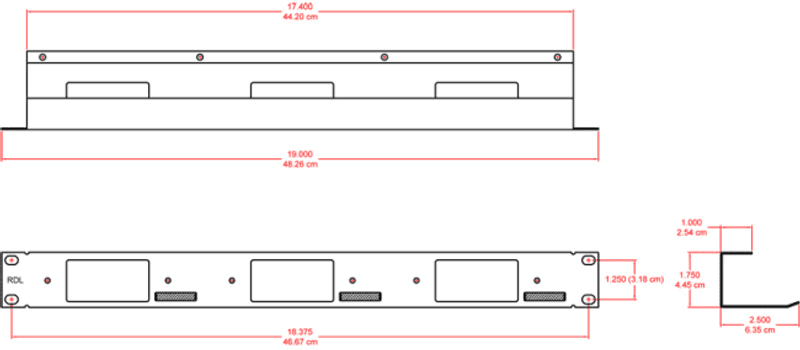 RDL Adapter Rackmontering for 3 Decora moduler