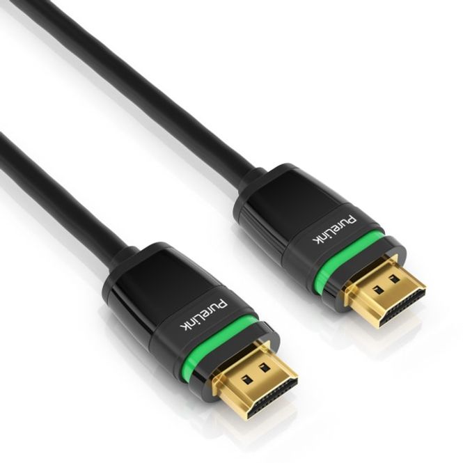 Hovedbilde Kabel HDMI m/lås 4K 18Gbps 1m passiv Sort Halogenfri