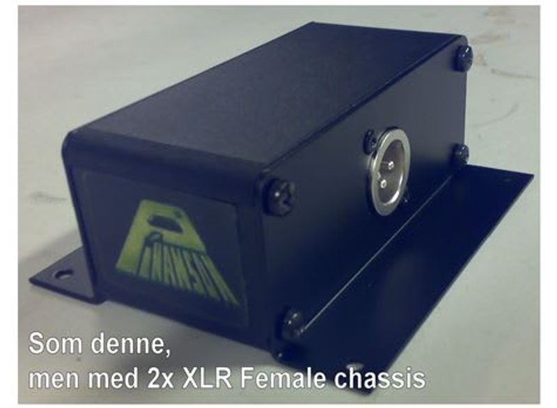 Robust sort aluminiumsboks, 2x XLR-F