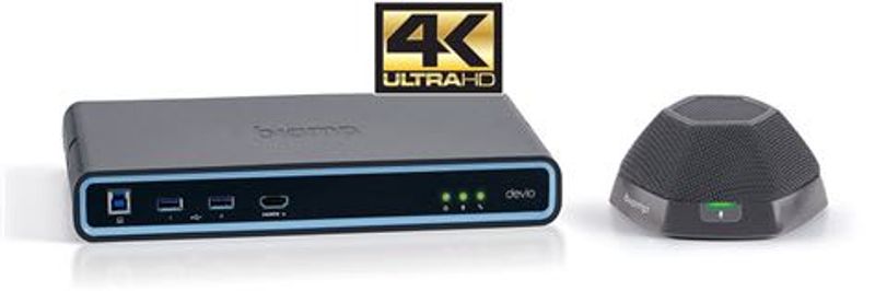 Devio Enhet for Videokonferanse m/Bordmikrofon 4K, Sort.
