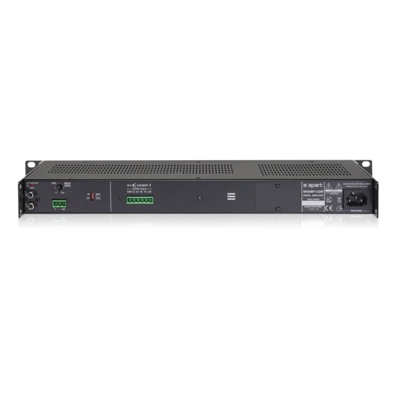 Forsterker, klasseD 1x120W@100V eller @4Ohm,vifteløs, 1U,19