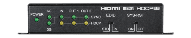 1 to 2 HDMI Distribution Amplifier 4K, HDCP2.2, HDMI2.0